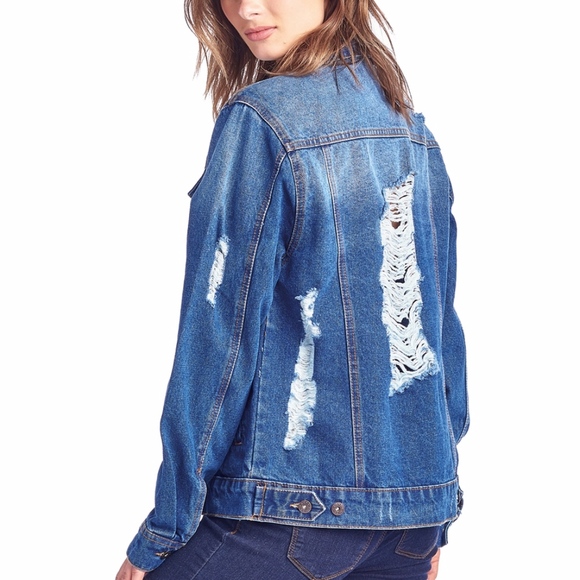 Blue Age Jackets & Blazers - Oversized Distressed Denim Jackets